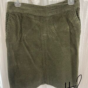 Olive Green Corduroy Skirt